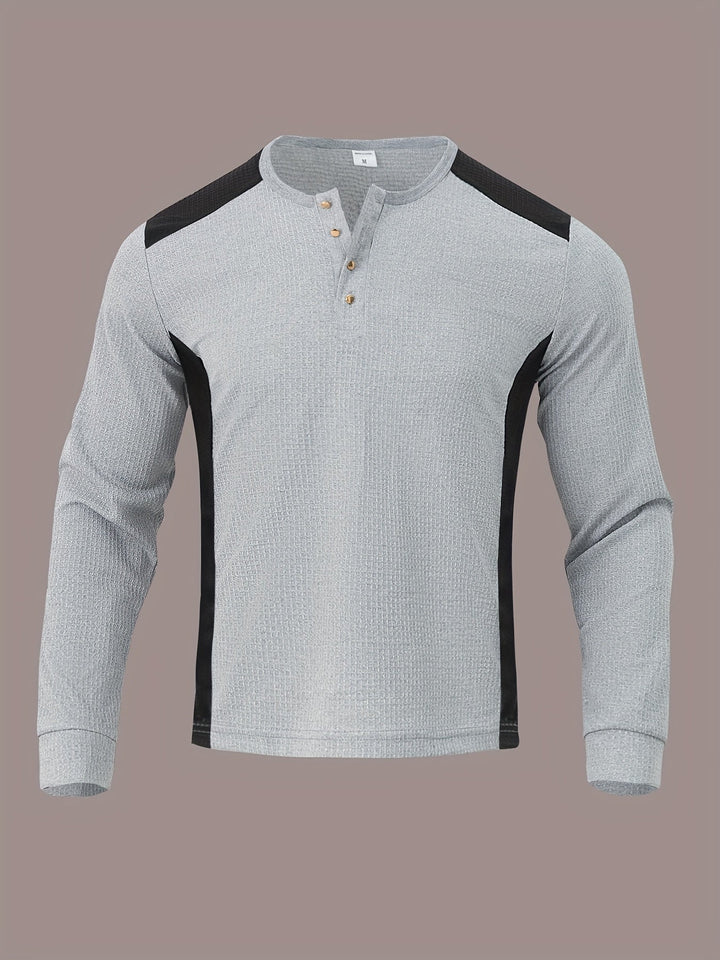 Sawyer | Texturerad Kontrast Henley Skjorta