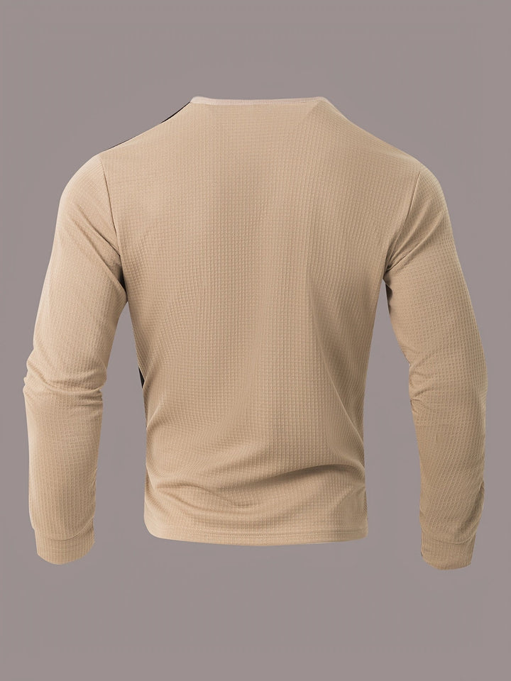 Sawyer | Texturerad Kontrast Henley Skjorta