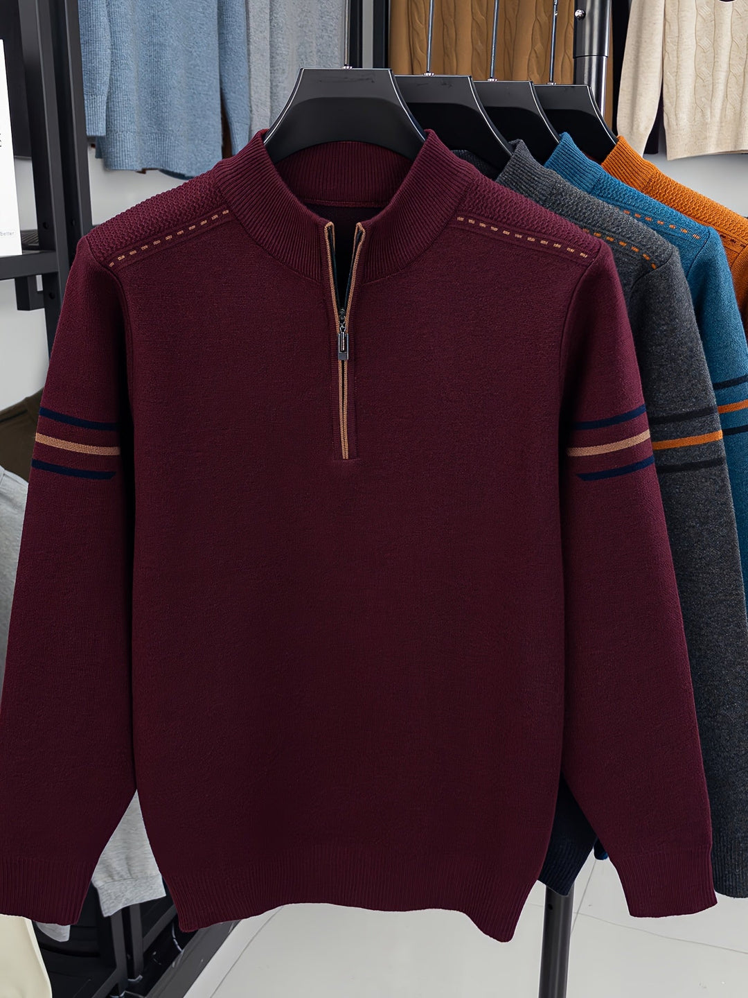 Alden | Zip-Neck Stickad Tröja