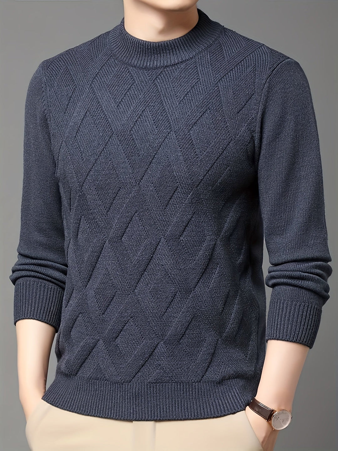 Leland | Texturerad Mock-Neck Jumper