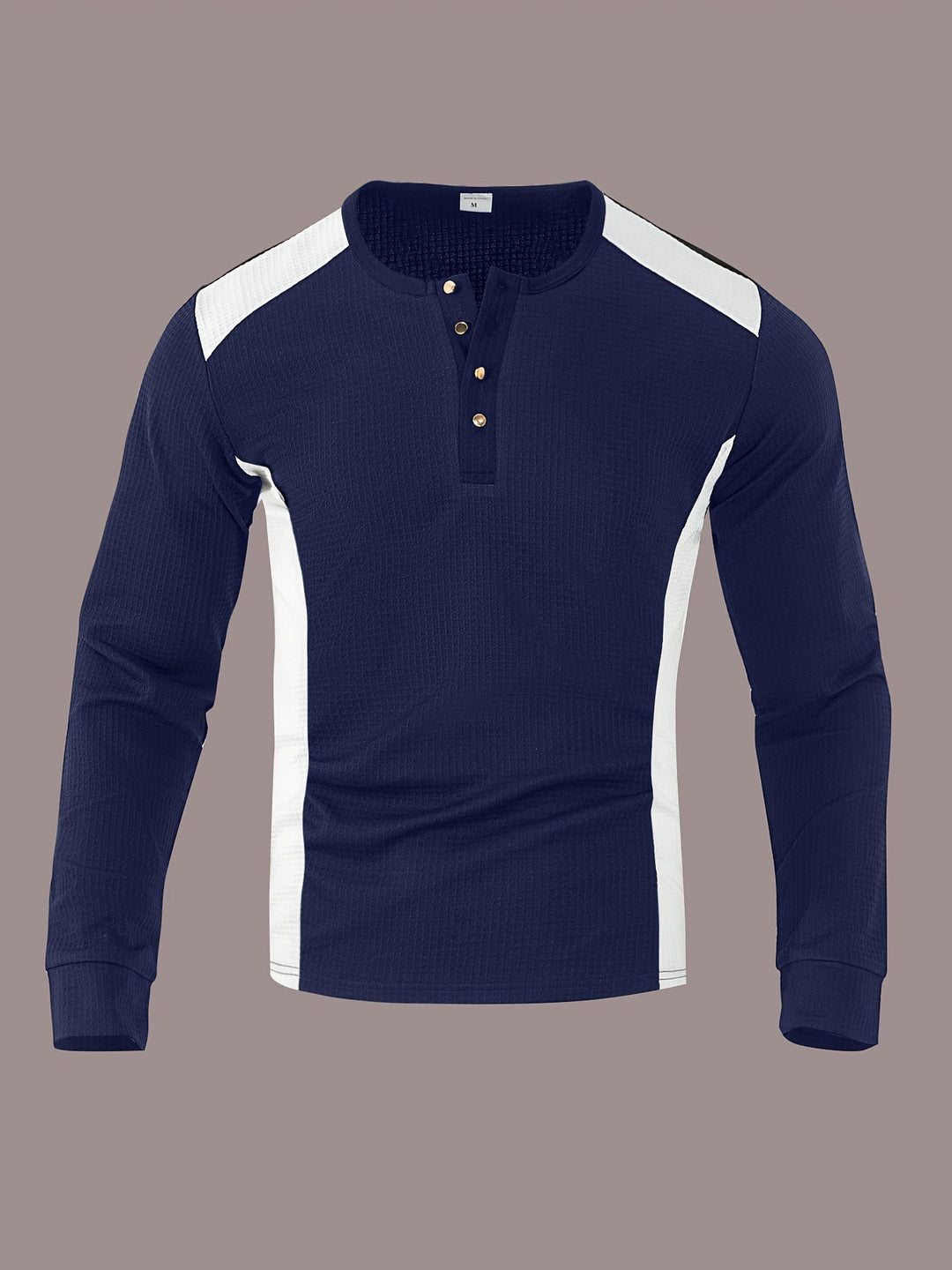 Sawyer | Texturerad Kontrast Henley Skjorta