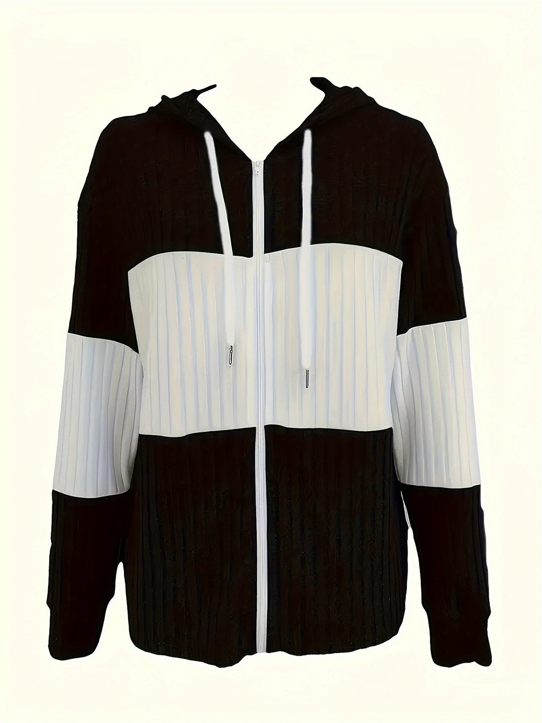 Tamara | Texturerad Huva Zip Jacka