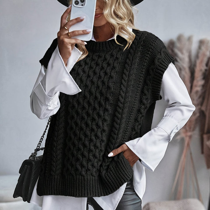 Colette | Kabelstickad ärmlös väst