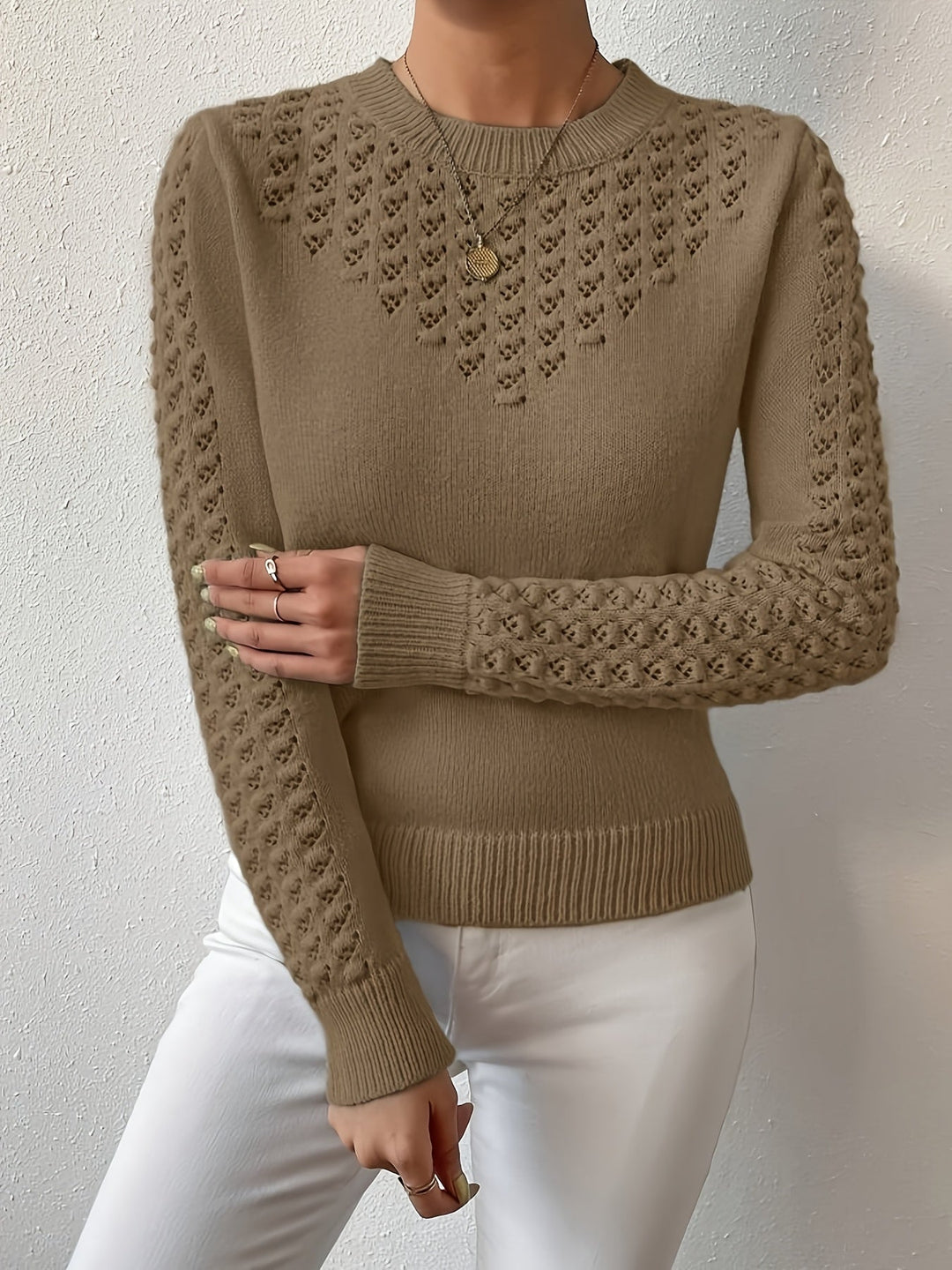 Lorena | Pointelle Stickad Tröja