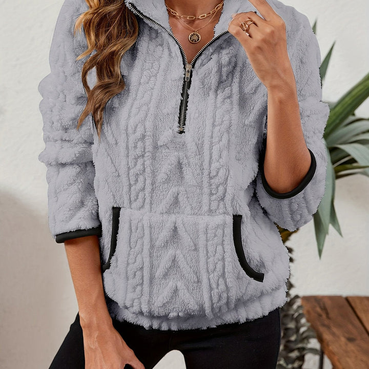 Thea | Texturerad Halv-Zip Pullover