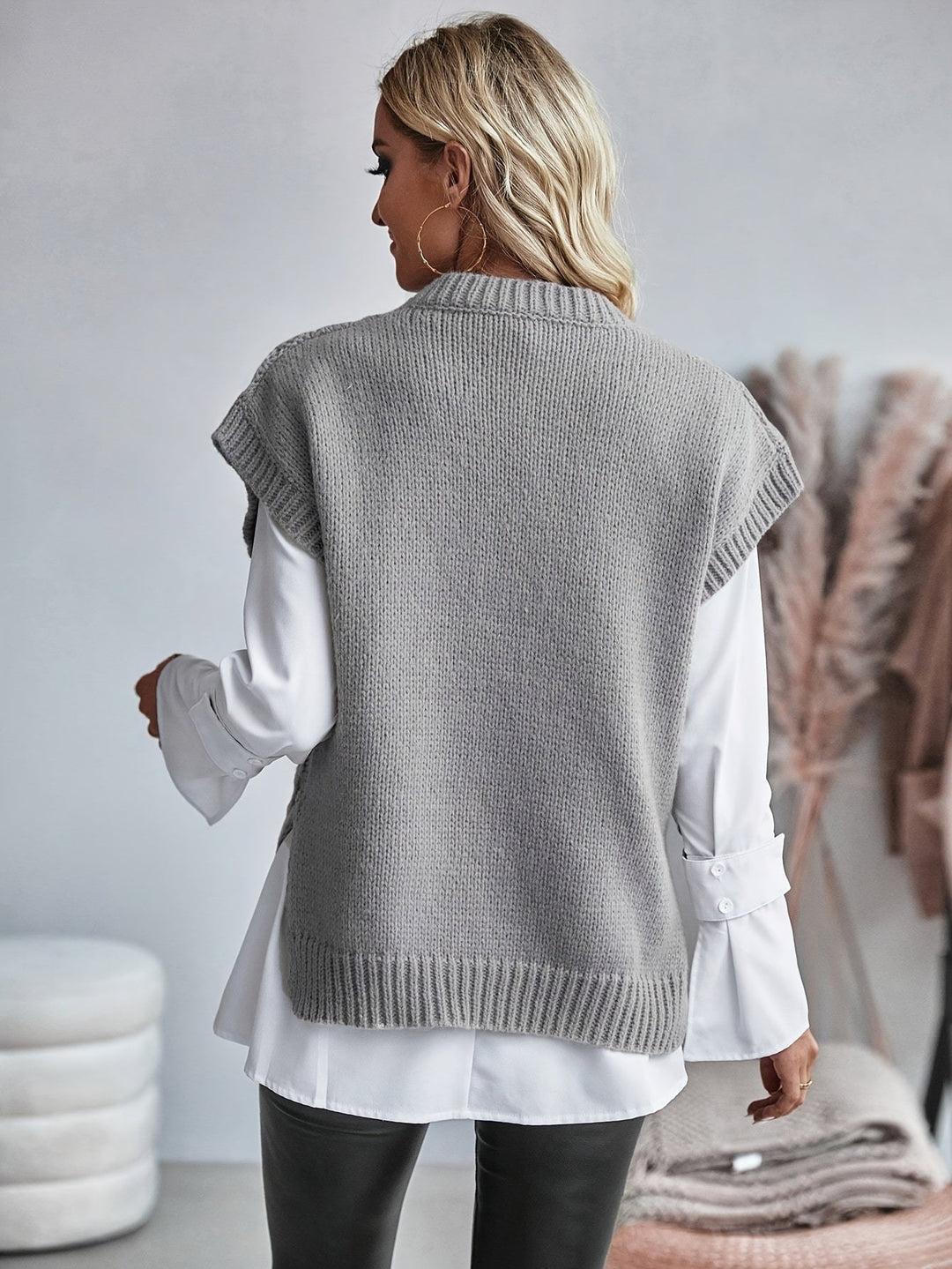 Colette | Kabelstickad ärmlös väst