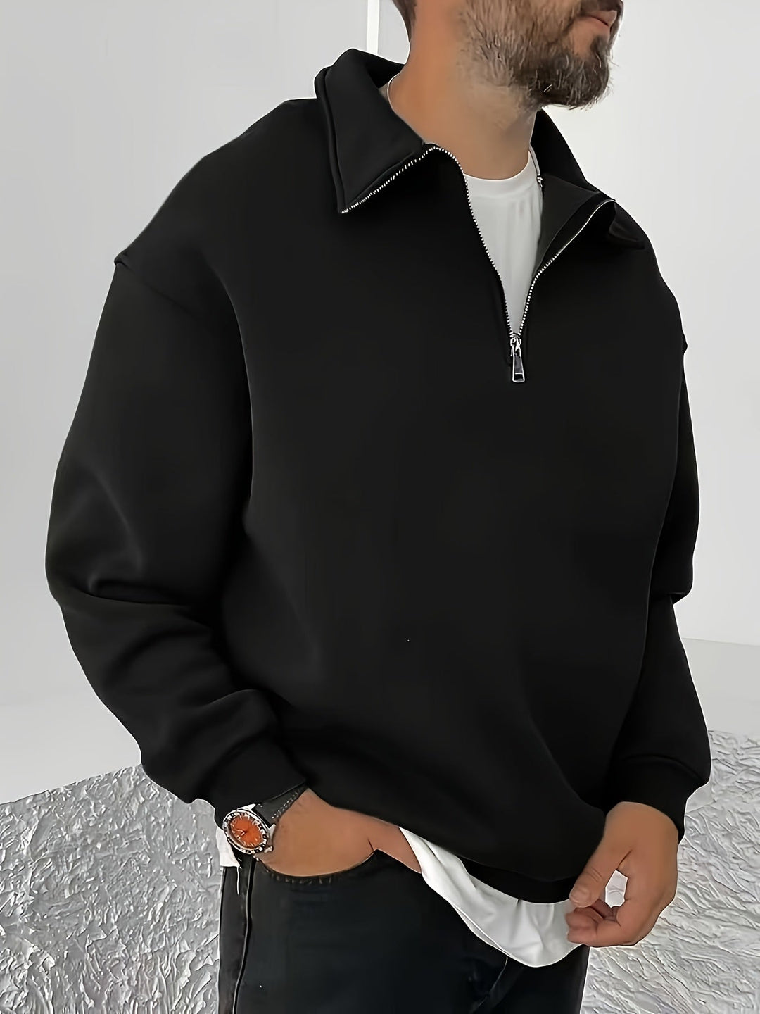Gideon | Krage Halv-Zip Sweatshirt