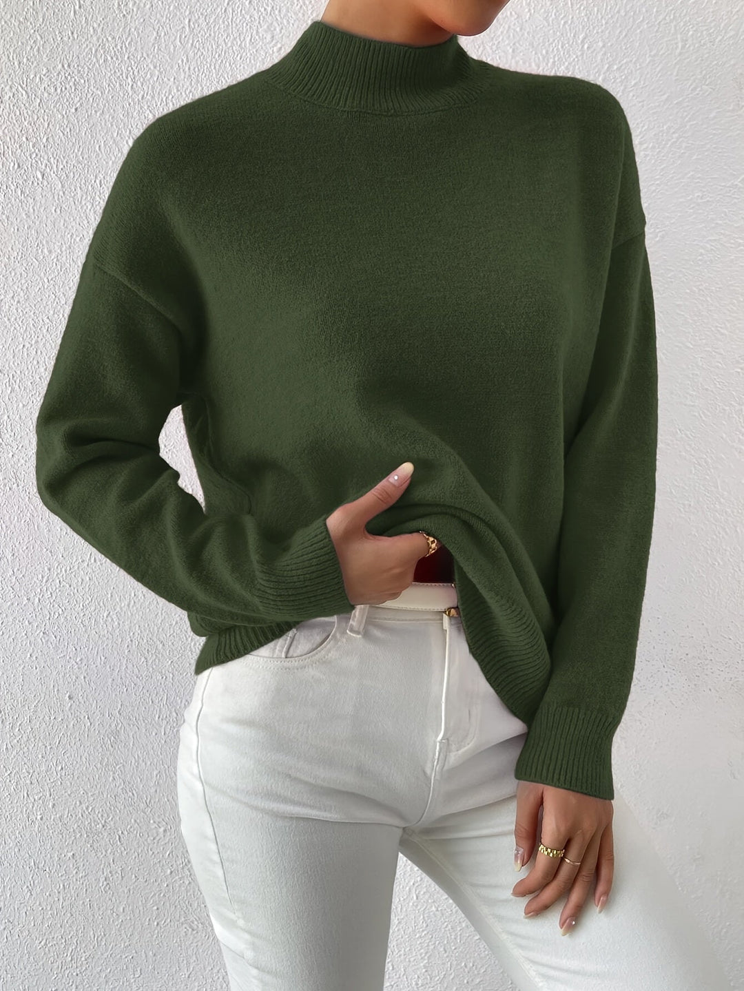 Simone | Avslappnad Mock Neck Jumper