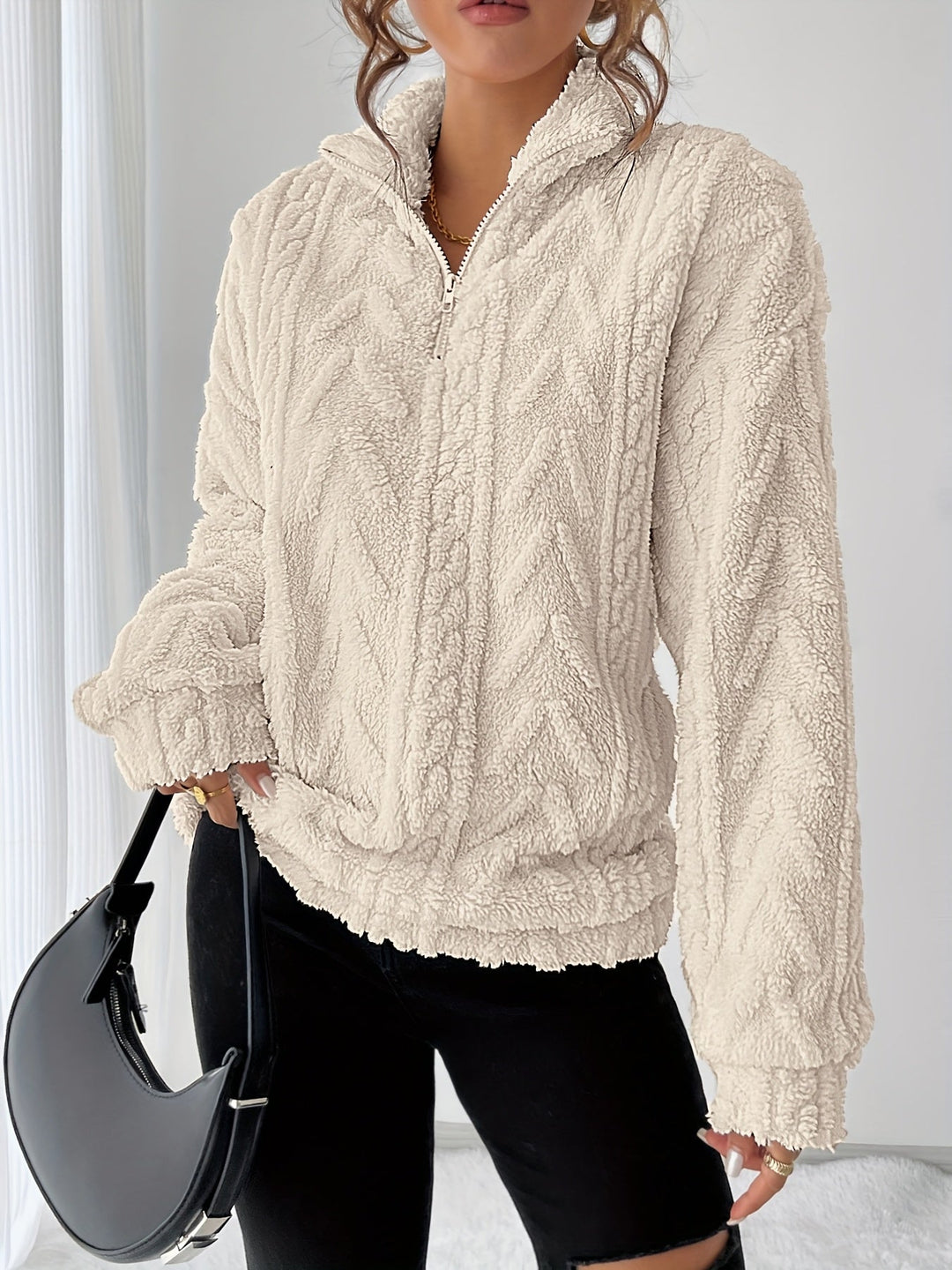 Susanna | Mysig Texturerad Sweatshirt