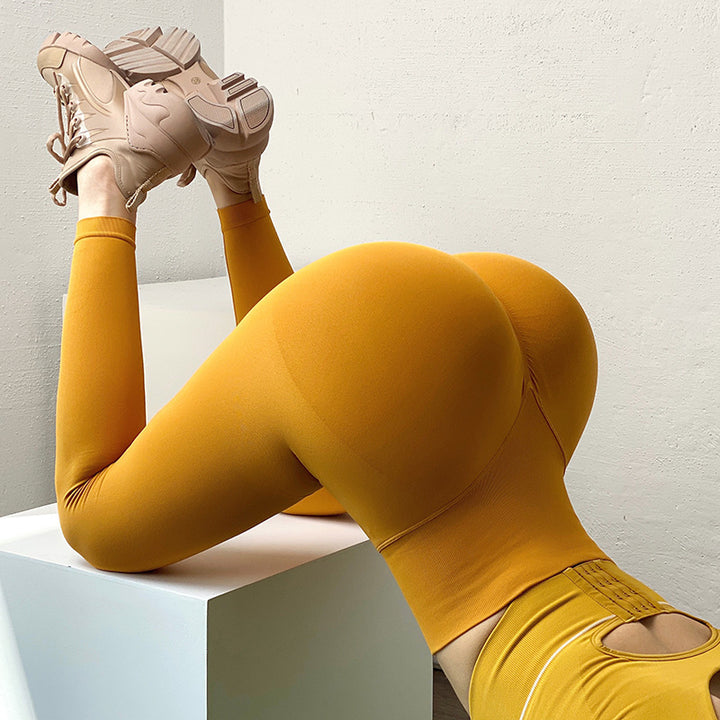 Högmidjade tights med rynkad bakdel