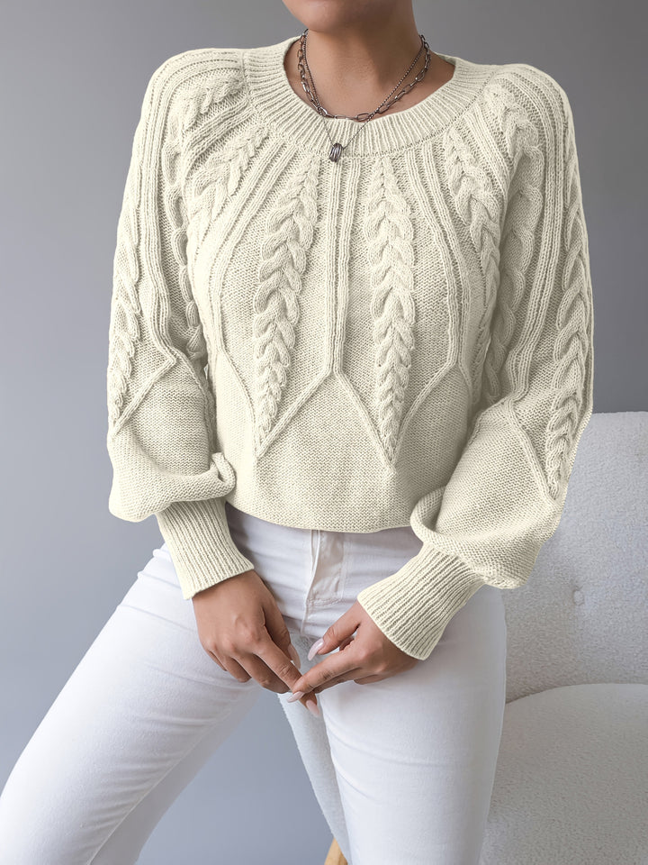 Odette | Kabelstickad Lantern Sleeve Tröja
