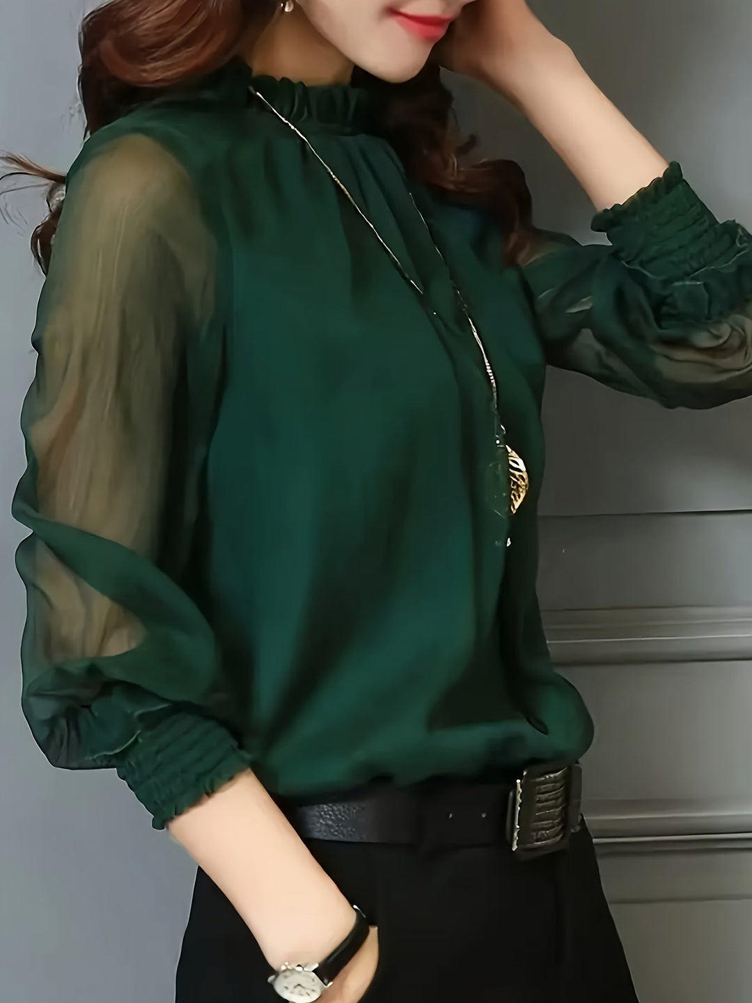 Rowena | Blus med Ståkrage