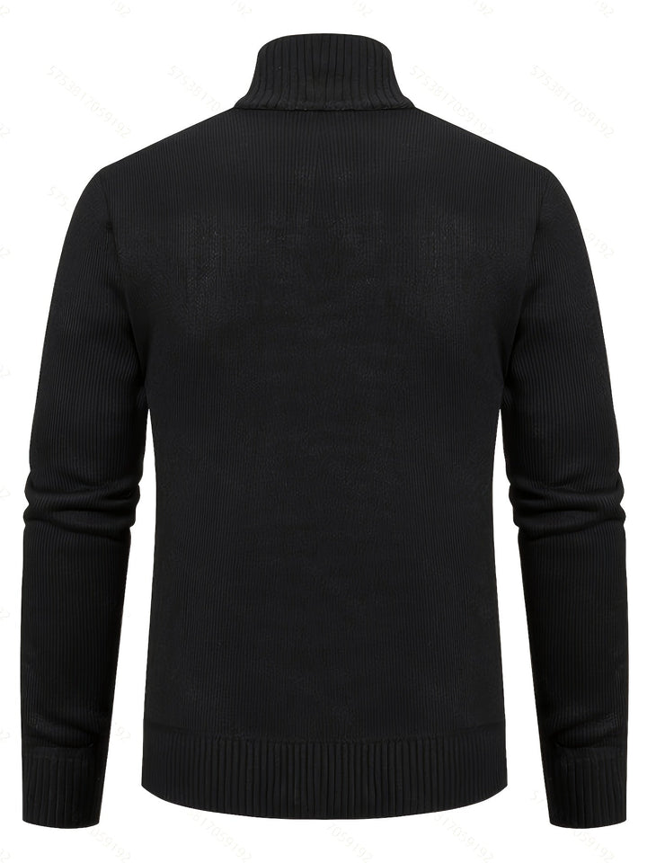Edmund | Texturerad Ståkrage Zip Cardigan