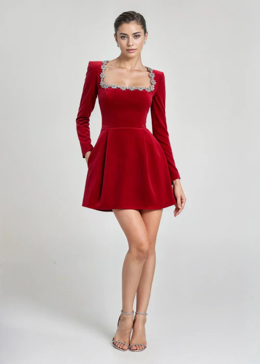 Lucinda | Elegant Sammet Mini Klänning