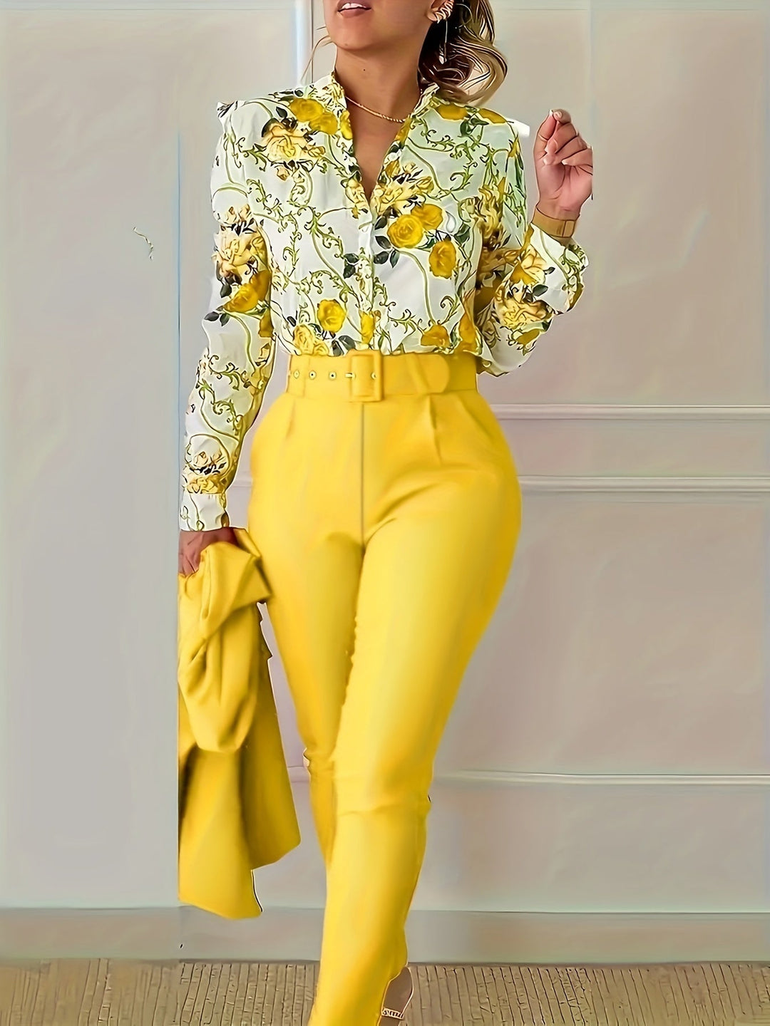 Marlene | Elegant Blommig Tvådelad Set