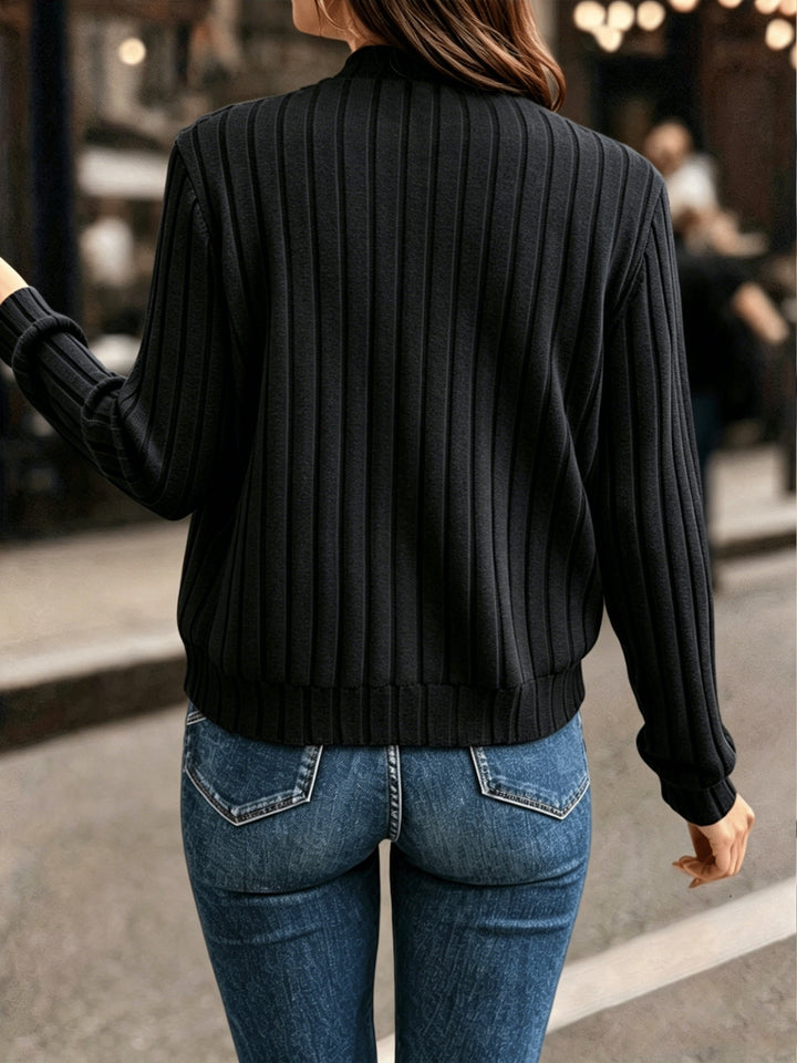 Sloane | Raffinerad Ribbad Zip-Up Jacka