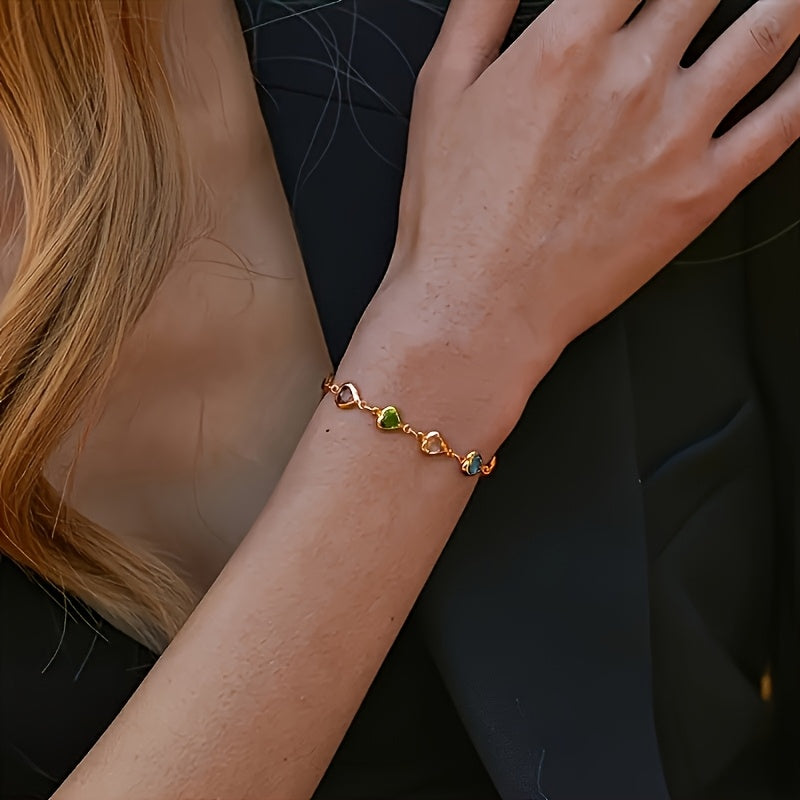 Rosetta | Hjärt-länk Charm Armband