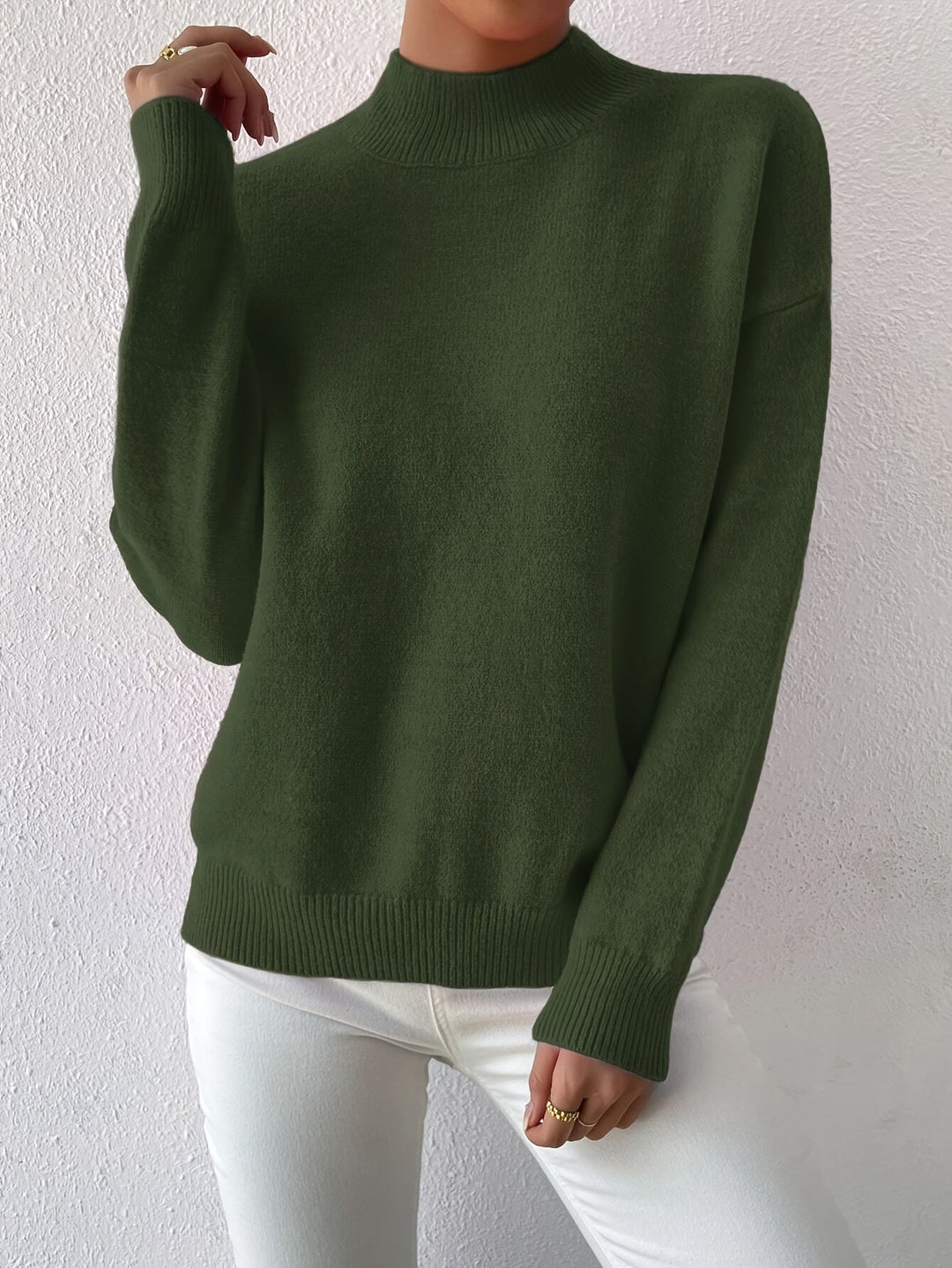 Simone | Avslappnad Mock Neck Jumper