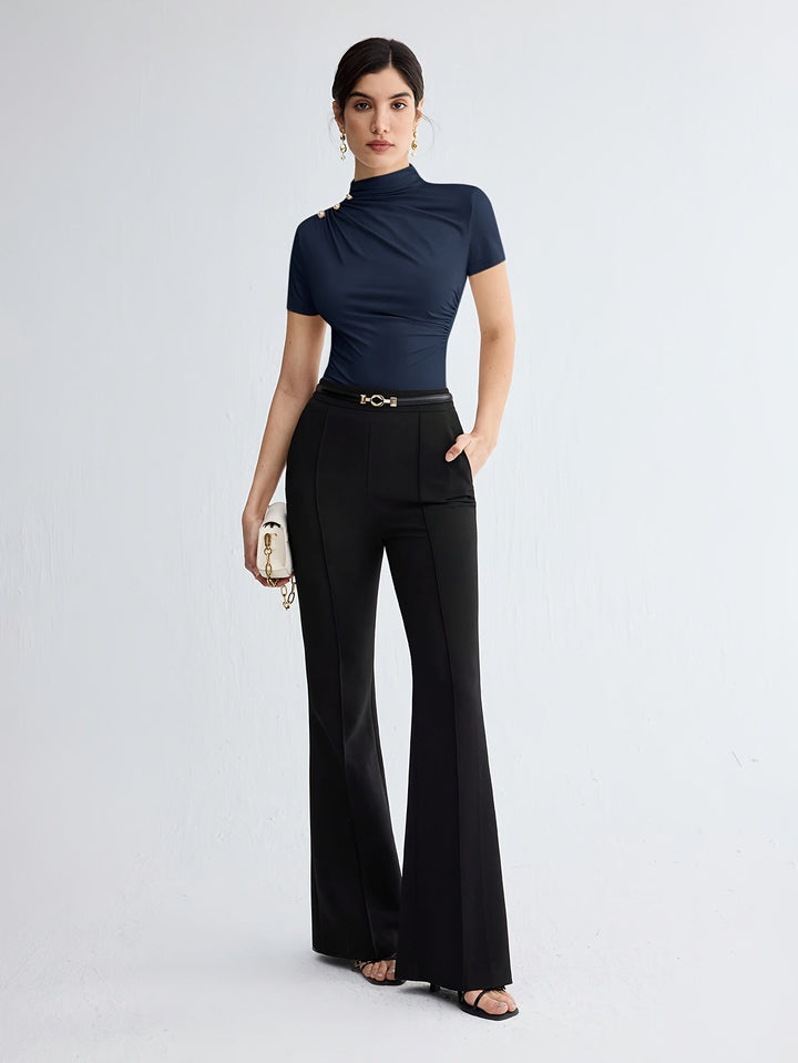 Hazel | Fitted Mock-Neck Top