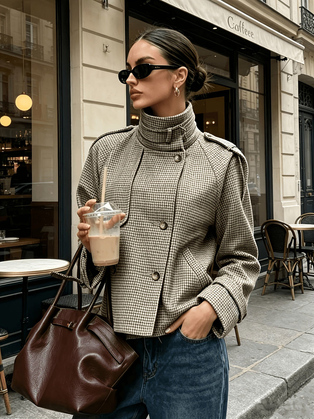 Bernadette | Raffinerad Houndstooth Jacka