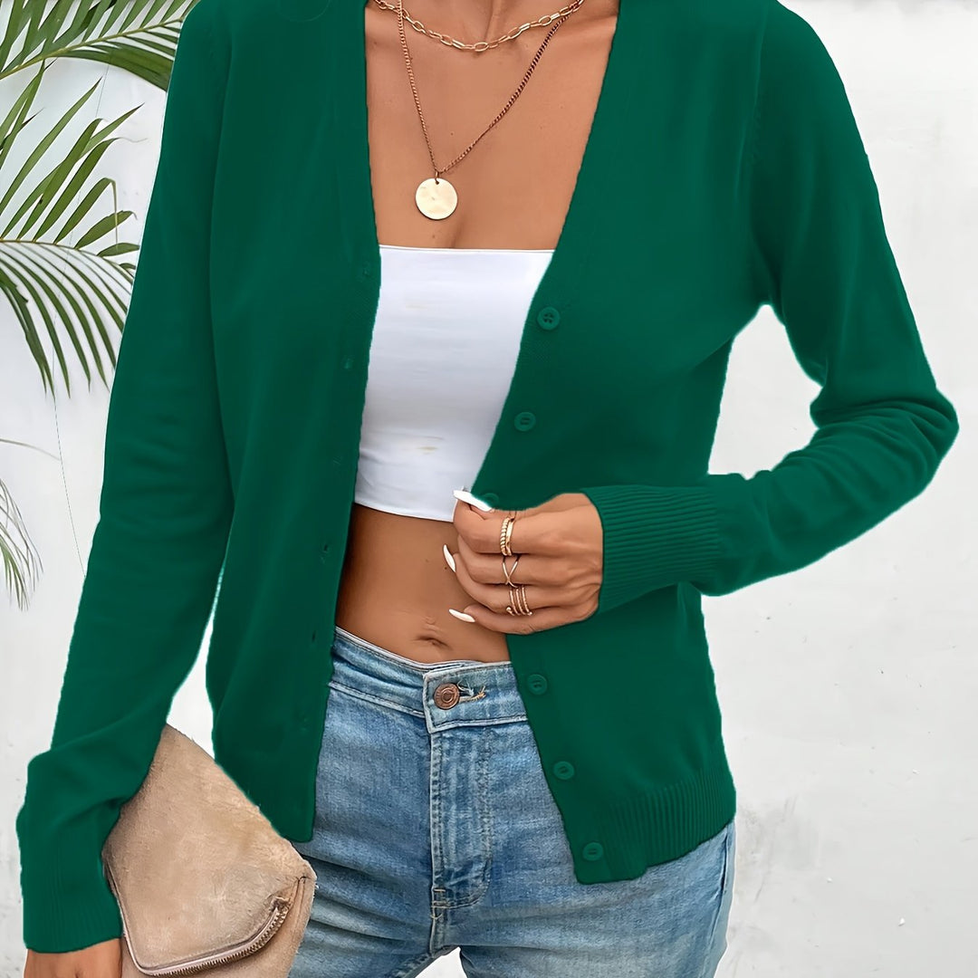 Annabel | Knapp-front V-ringad Kofta