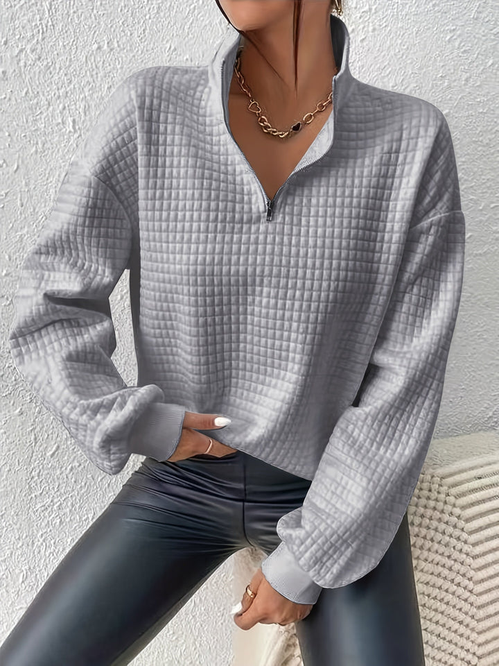 Elodie | Texturerad Kvartdrag Pullover