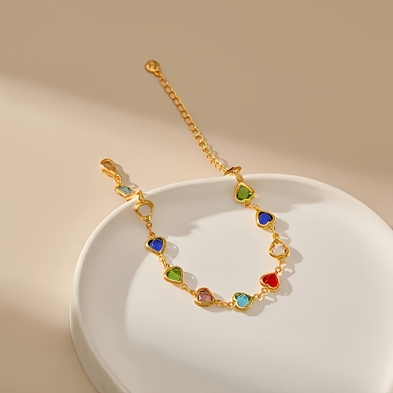 Rosetta | Hjärt-länk Charm Armband