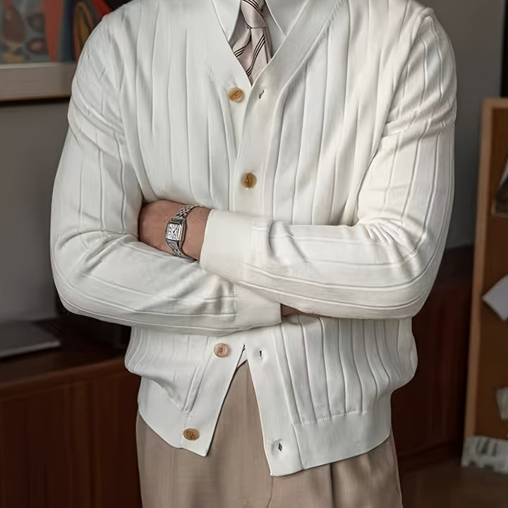 Alistair | Ribbade Knapp-up Cardigan