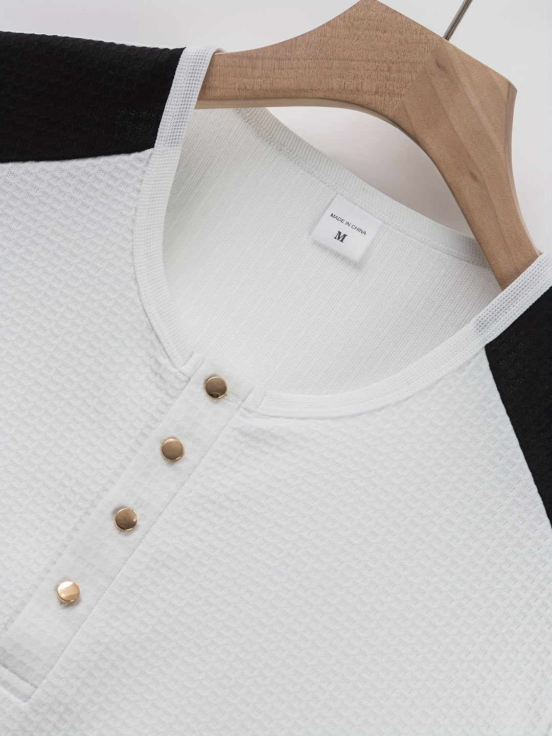 Sawyer | Texturerad Kontrast Henley Skjorta
