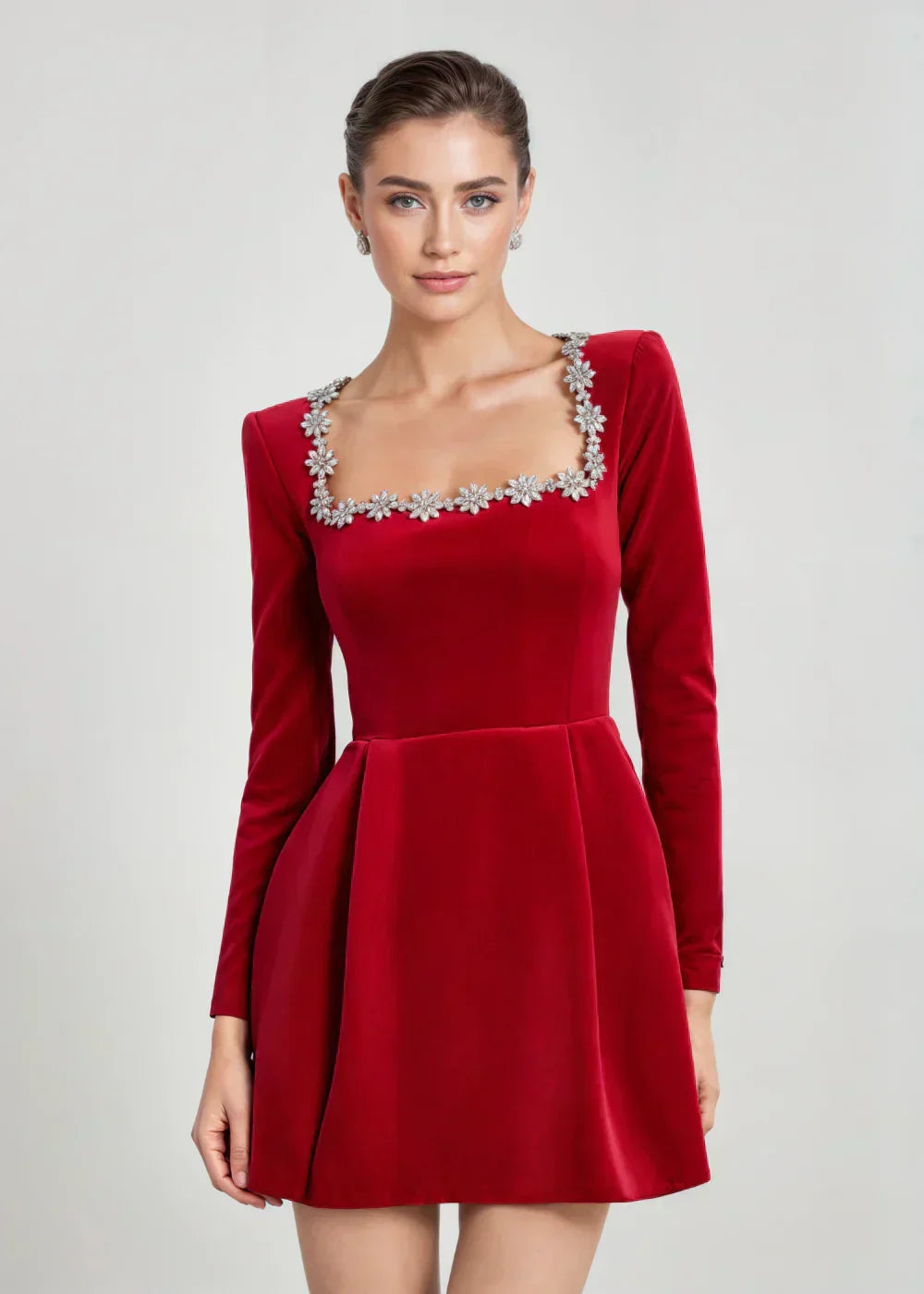 Lucinda | Elegant Sammet Mini Klänning