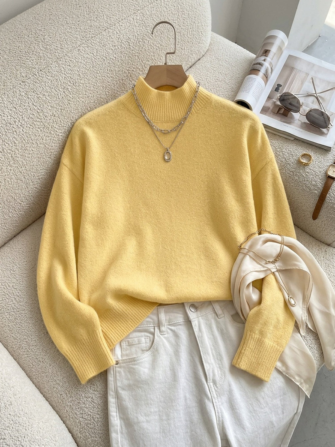 Simone | Avslappnad Mock Neck Jumper