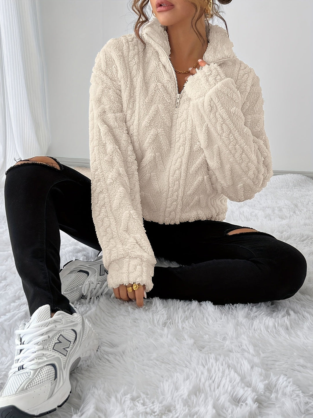 Susanna | Mysig Texturerad Sweatshirt