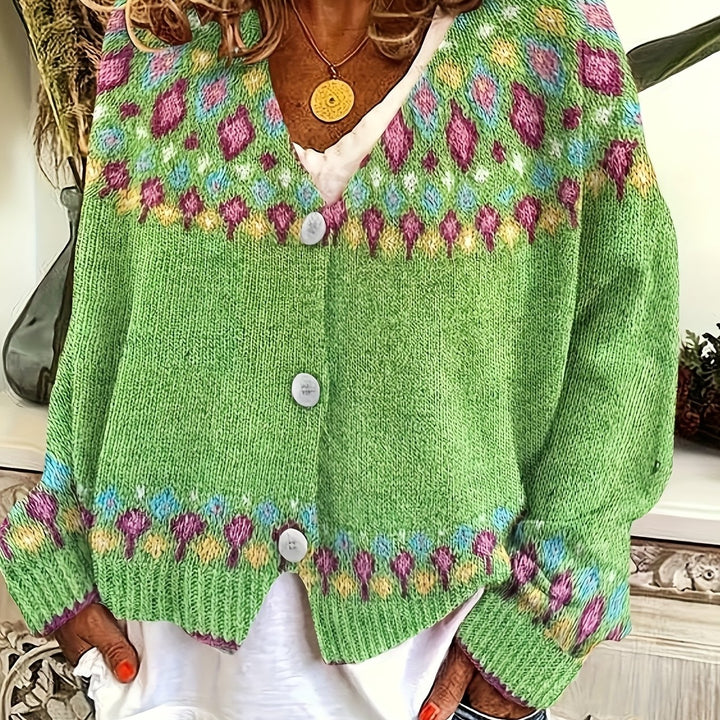 Maribel | Fair Isle Stickad Cardigan