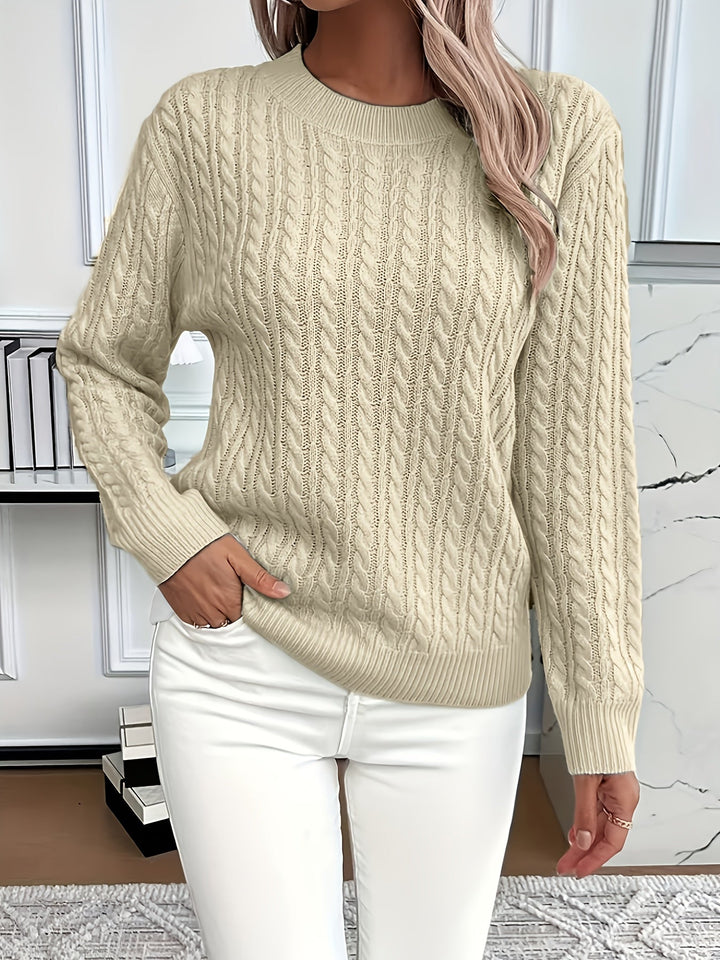 Lorelei | Kabelstickad Rundhalsad Tröja