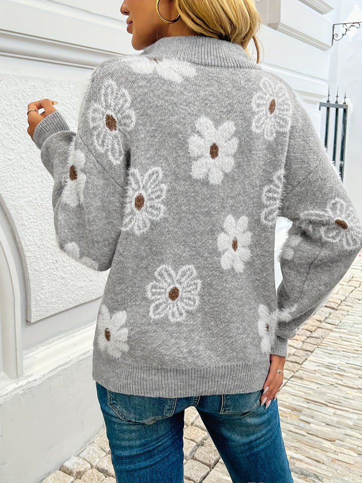 Larissa | Blommig Halvdraget Tröja