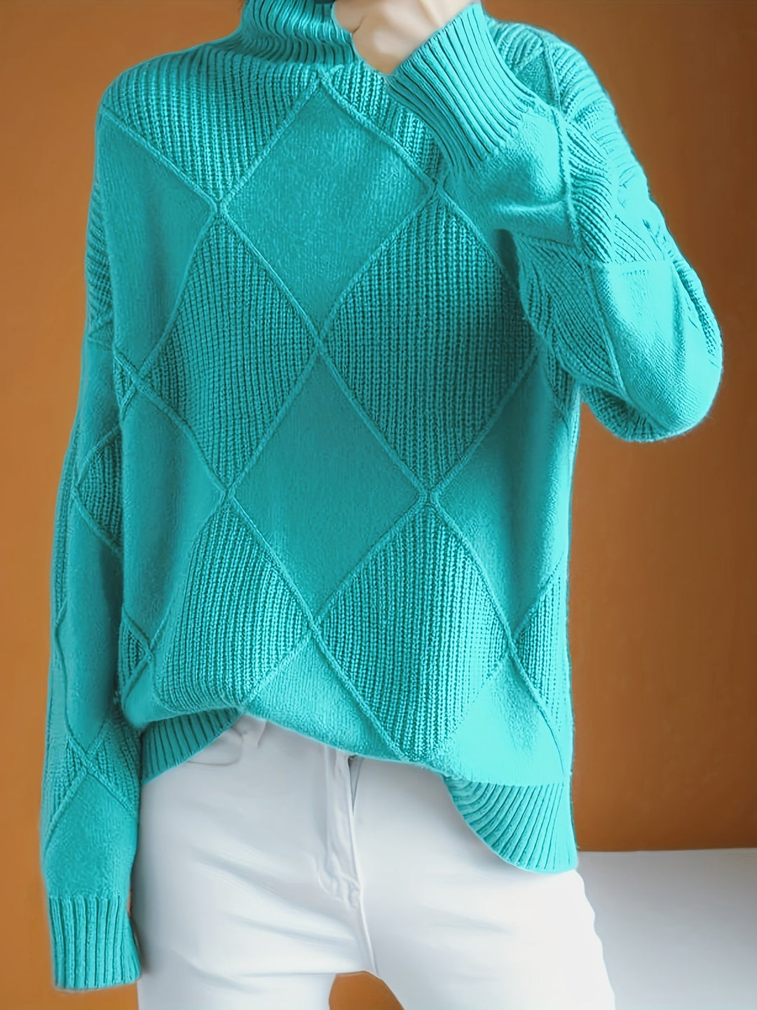 Freya | Texturerad Turtleneck Tröja