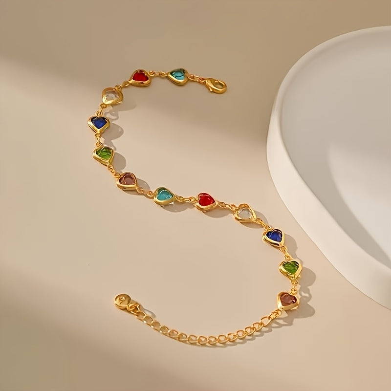 Rosetta | Hjärt-länk Charm Armband