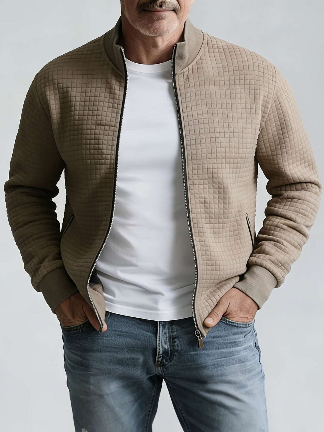 Grayson | Texturerad Jacka med Ståkrage
