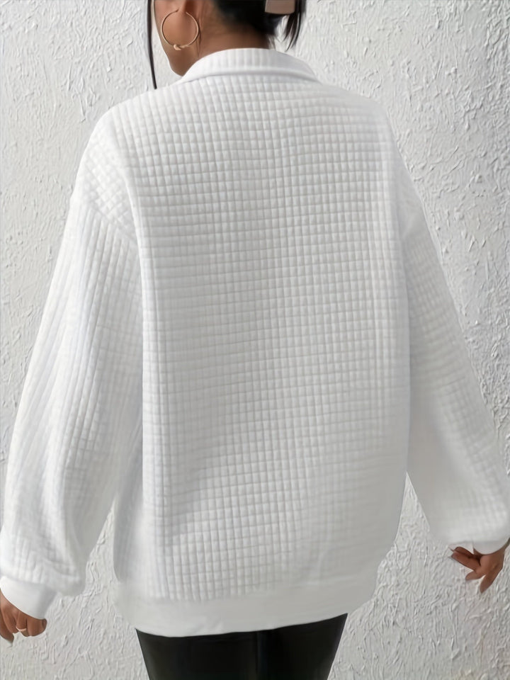 Elodie | Texturerad Kvartdrag Pullover