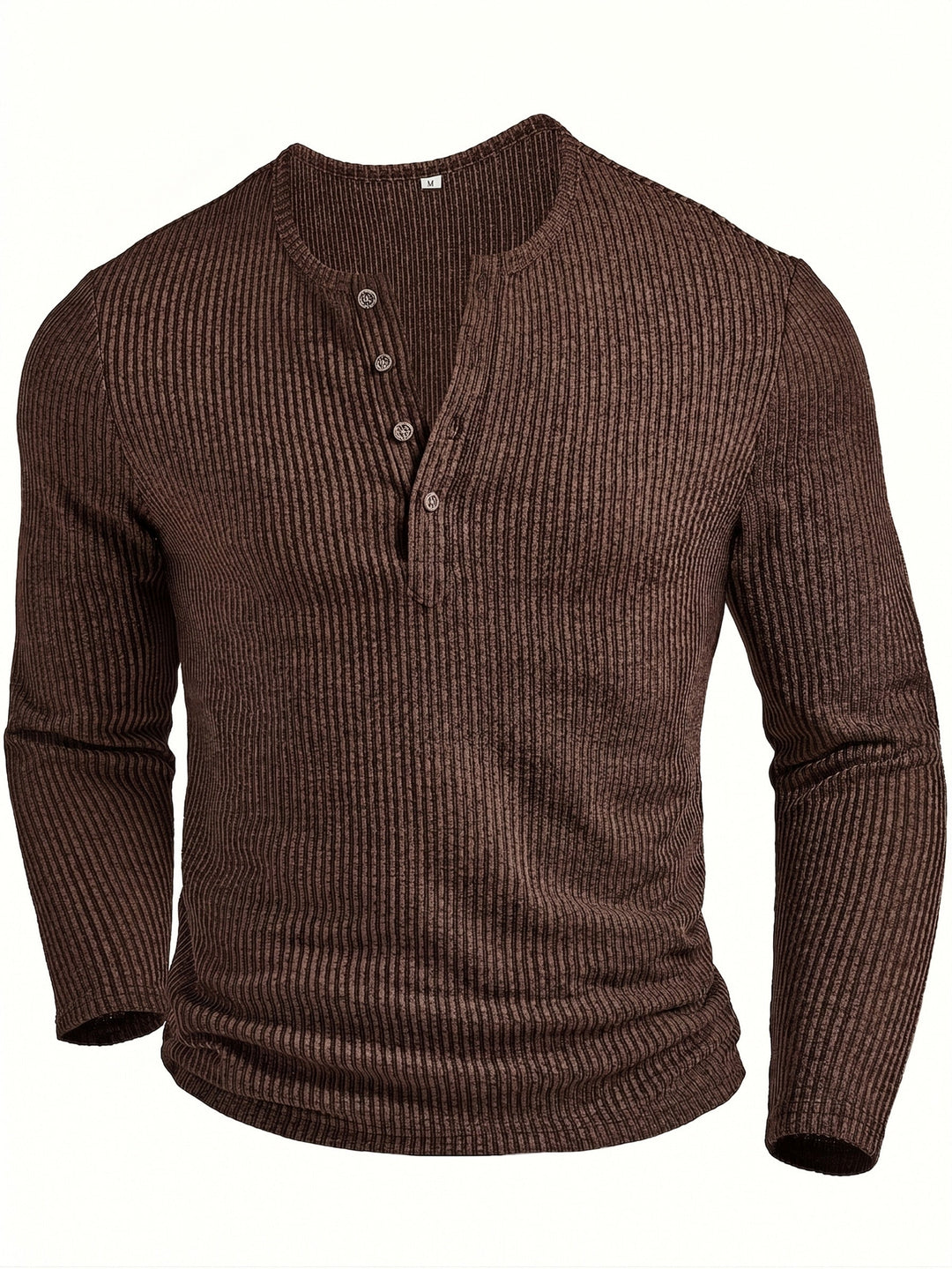 Malcolm | Ribbad långärmad Henley skjorta