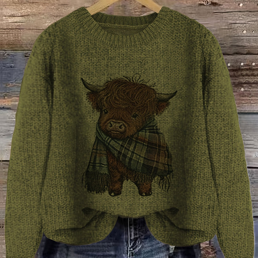 Bonnie | Mysig Highland Ko Pullover