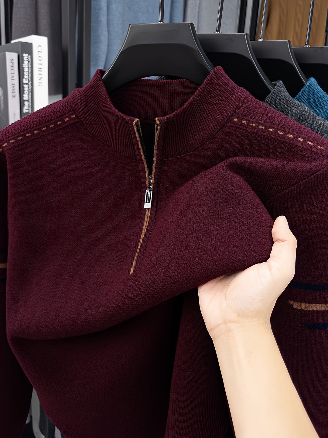 Alden | Zip-Neck Stickad Tröja