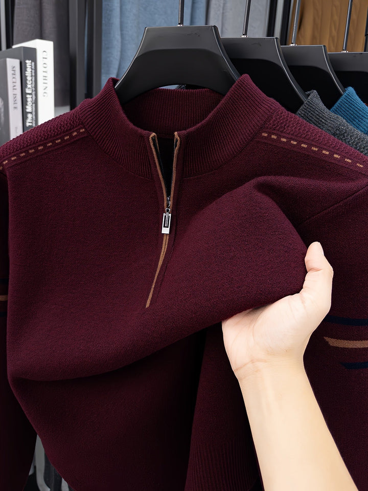 Alden | Zip-Neck Stickad Tröja
