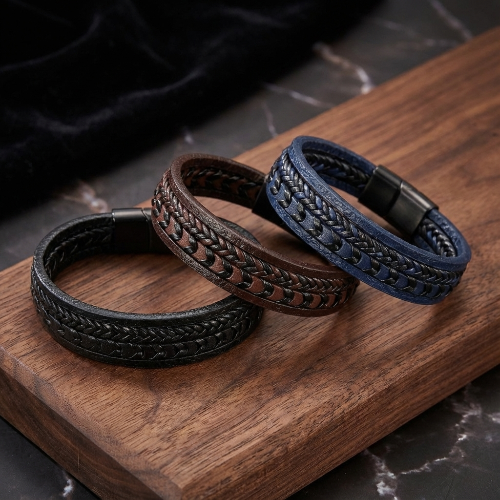 Felix | Flätat Läder Vikingarmband