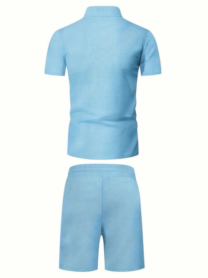 Stuart | Klassisk Dragkedja Skjorta och Shorts Set