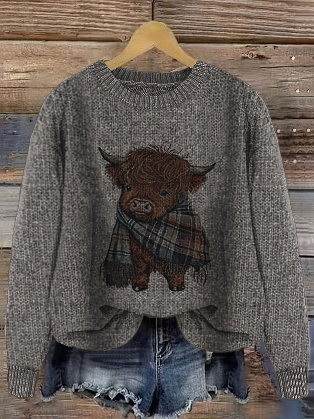 Bonnie | Mysig Highland Ko Pullover
