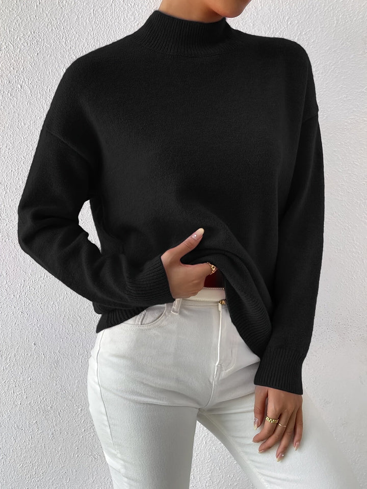 Simone | Avslappnad Mock Neck Jumper