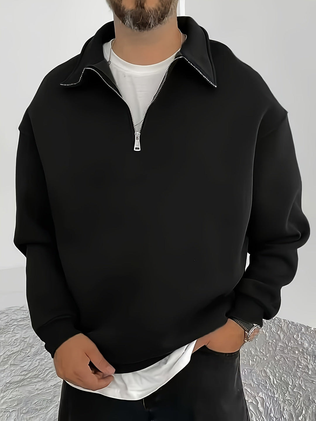 Gideon | Krage Halv-Zip Sweatshirt