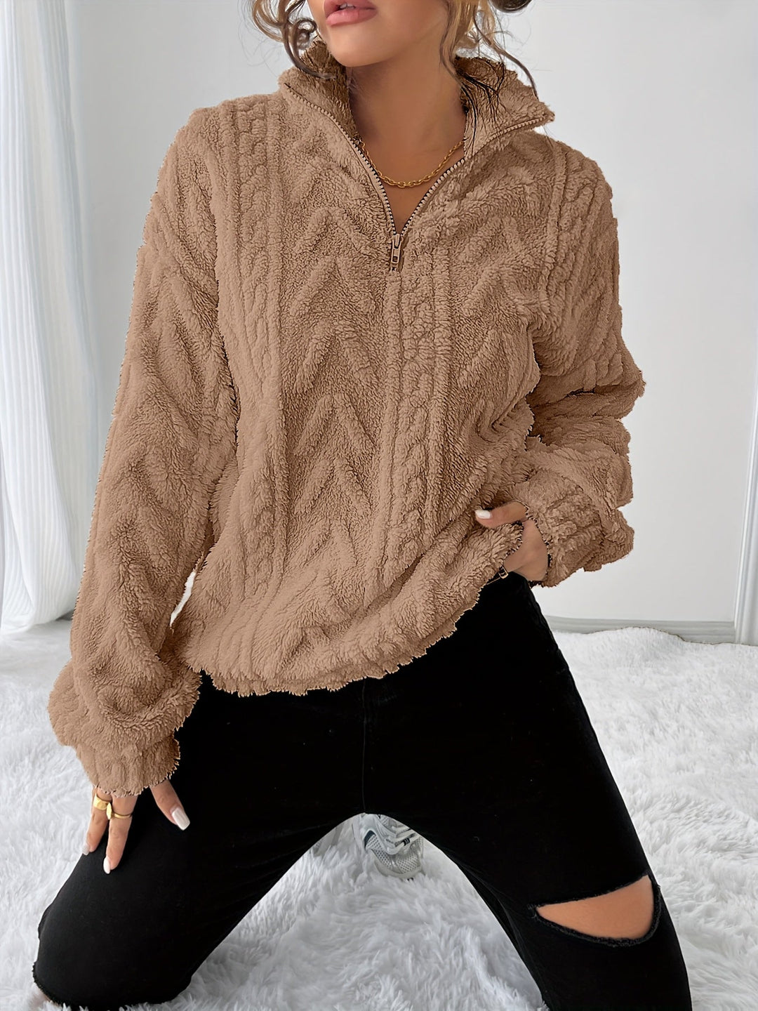 Susanna | Mysig Texturerad Sweatshirt