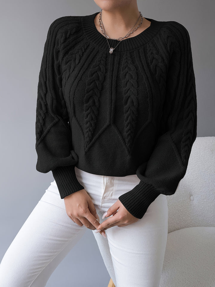 Odette | Kabelstickad Lantern Sleeve Tröja